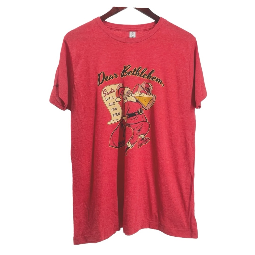 Yuengling Flight Red Mens T-Shirt with Santa L 10708